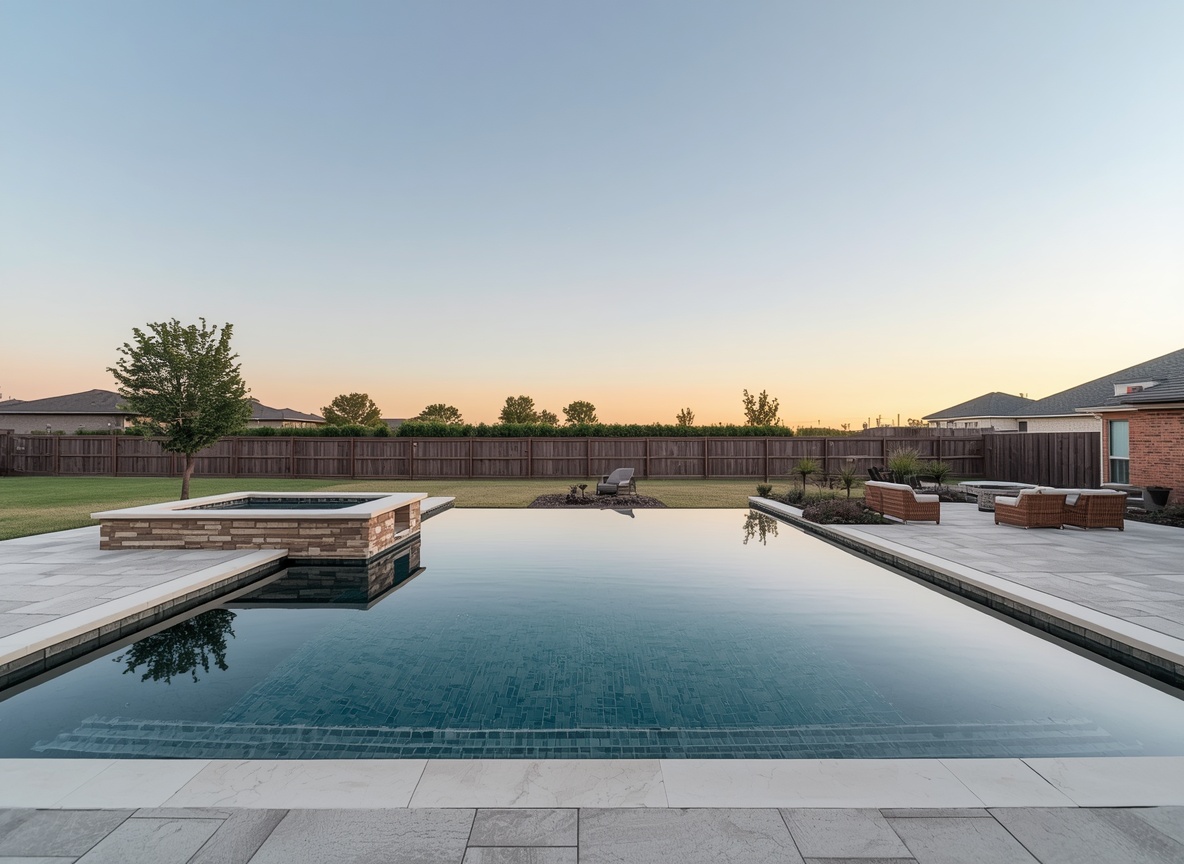 Infinity edge pool at sunset
